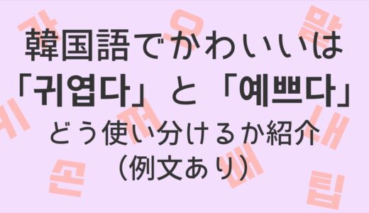 韓国語で「かわいい」は「귀엽다」と「예쁘다」の2つ！違いを解説